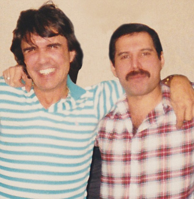 Close friends: Freddie with Dave Clarke, who spent many happy times at the Queen singer's West London home