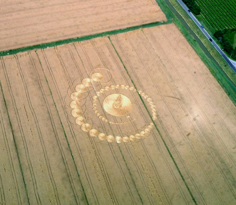 Planet X moons  crop circle