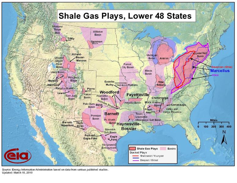 shale gas map