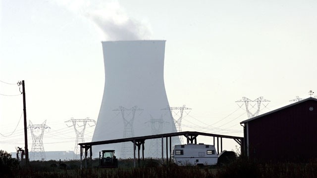 PHOTO: A cooling tower is seen at the Salem nuclear power plant known as Artificial Island.