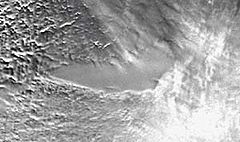 Lake Vostok - When imaged from space by radar, Lake Vostok can be seen as a flat area within the ice sheet. (NASA GSFC)