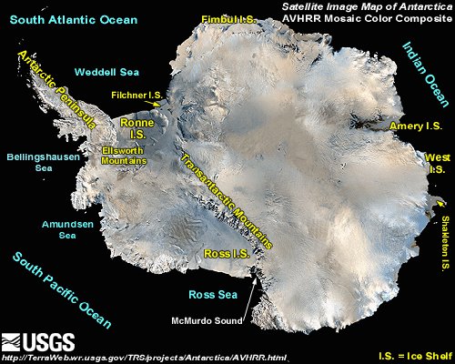 antartica ice map