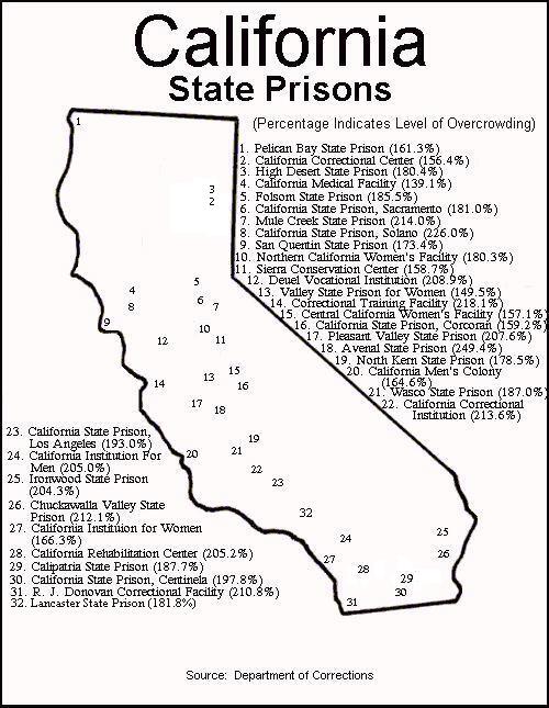 california prison map
