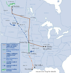 keystone oil pipeline map