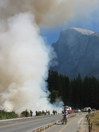 SMOKE IN YOSEMETE VALLEY