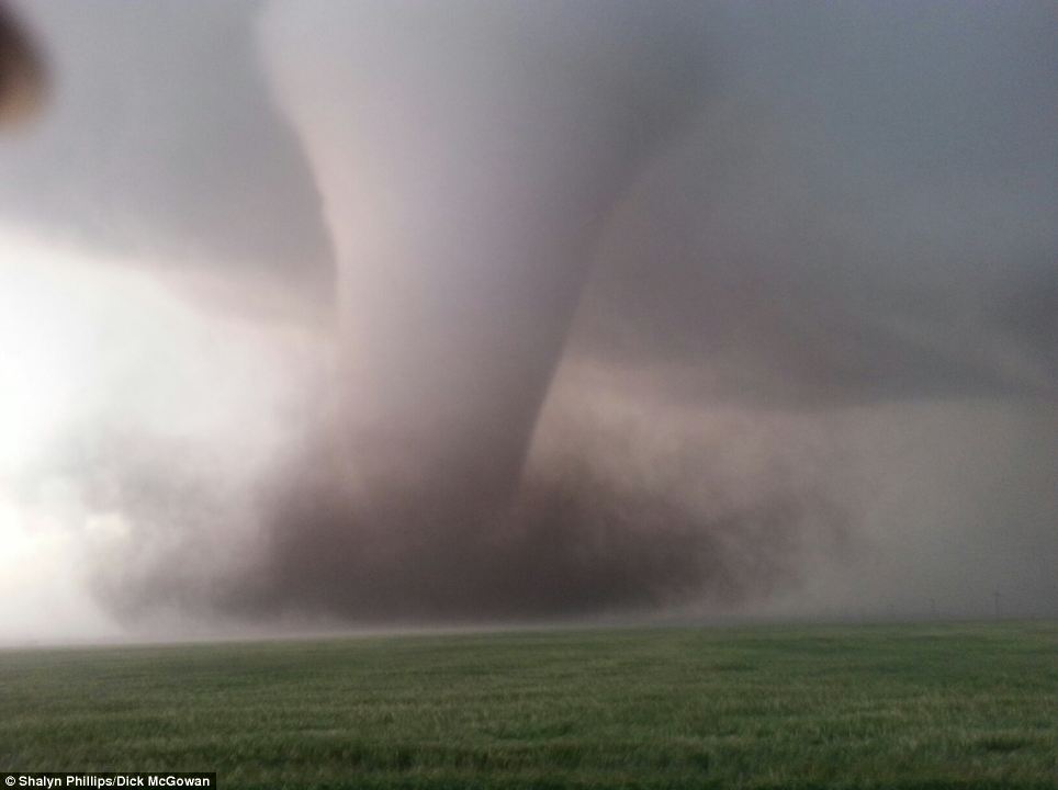 Monster: Two tornadoes hit Kansas on Sunday as severe weather warnings were issued across the Plain states