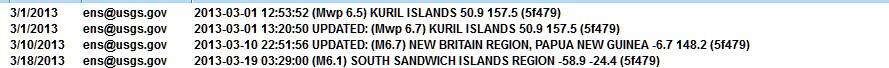 large quakes 2013