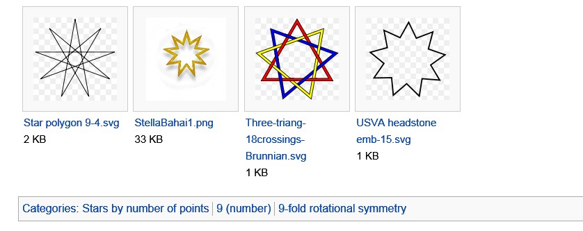 nine pointed stars