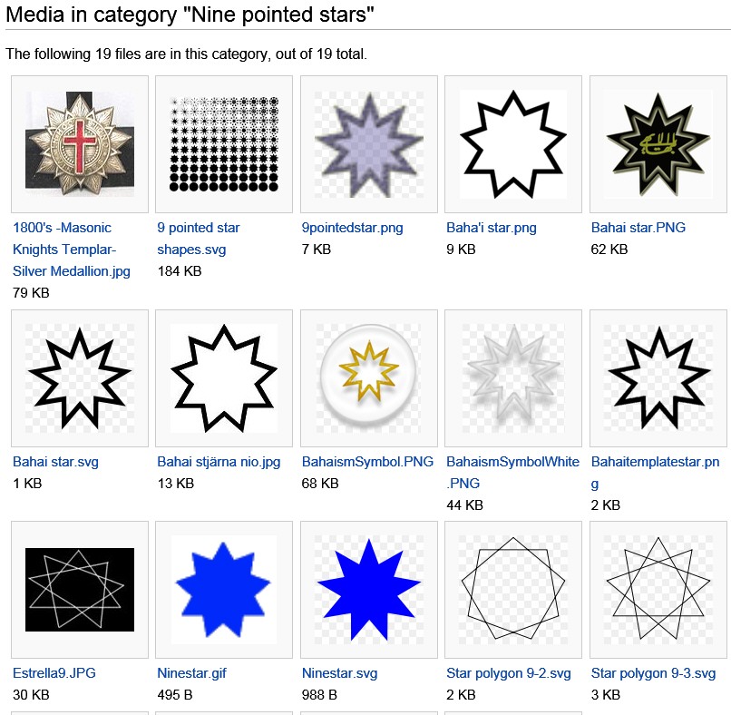 nine pointed stars