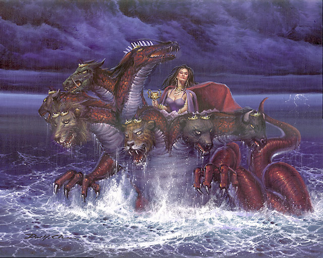 woman rides beast