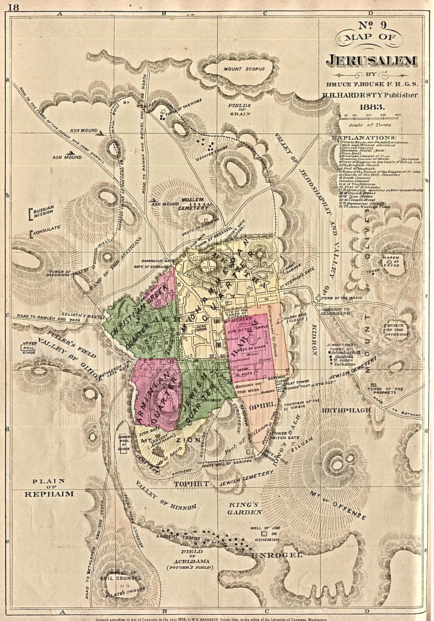 jerusalem map 1884