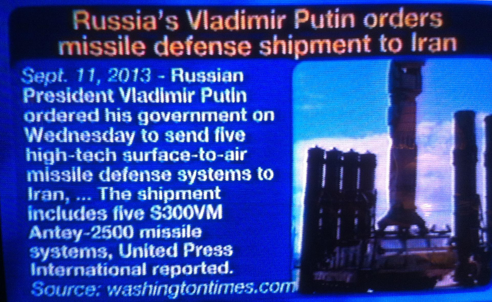 PUTIN SHIPPING MISSILES