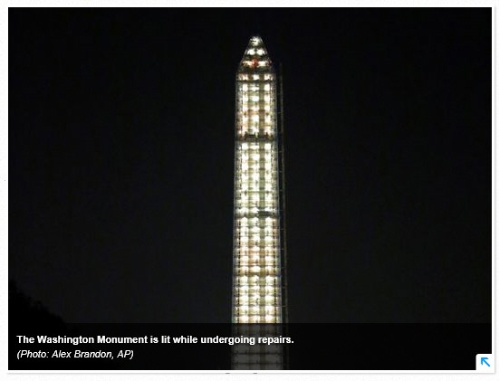 WASHINGTON MONUMENT LIT UP