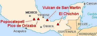 [image: Volcanoes in
        Central Mexico.]