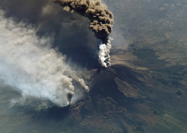 Mount Etna ash plume