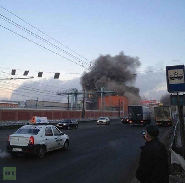 russian meteor building fire