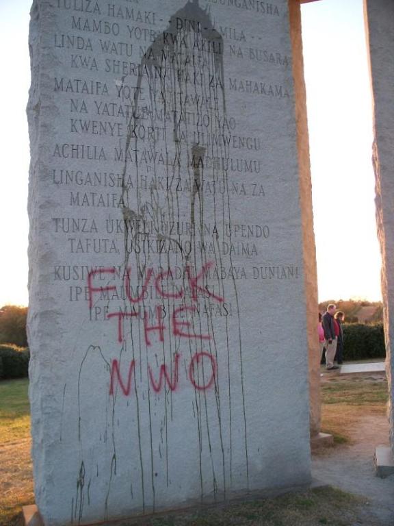 Georgia Guidestones vandelized