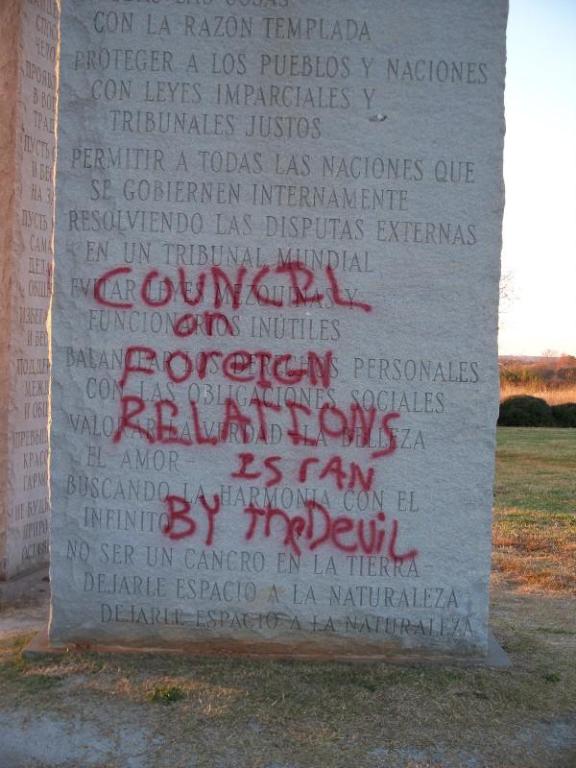 Georgia Guidestones Vandelism