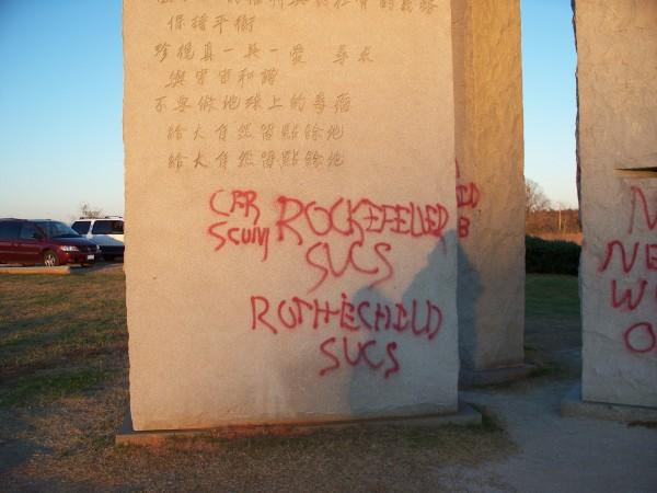 Georgia Guidestones Vandelism