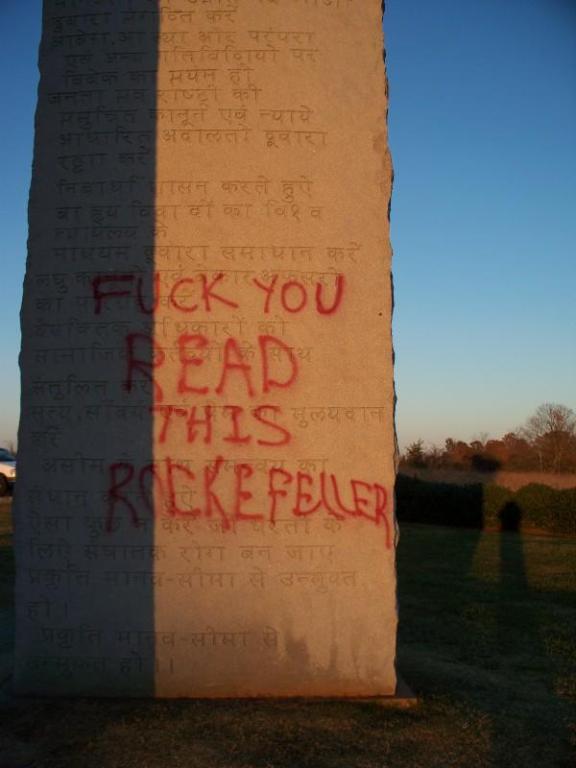 Georgia Guidestones Vandelism