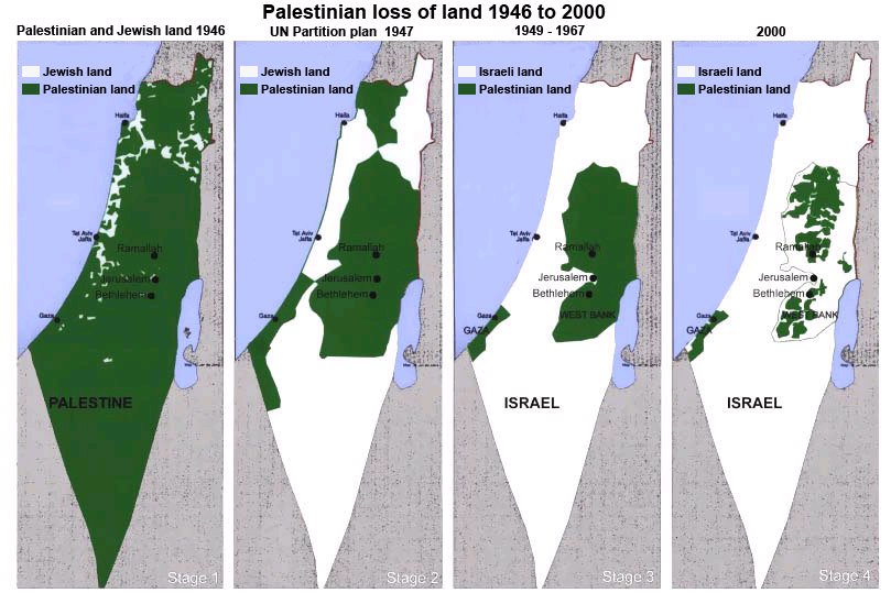 israel palestine map