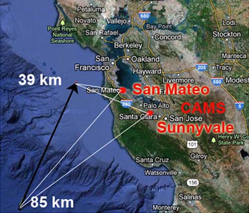 ASTEROID PROJECTION MAP CA