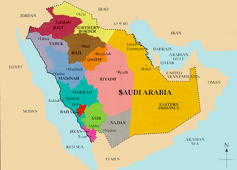 saudi arabia map