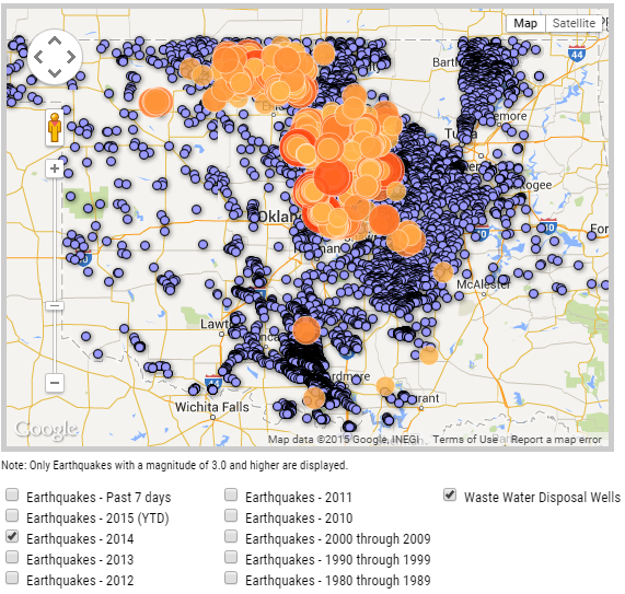 oklahoma oil water dumping wells and earthquakes