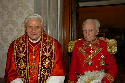 Pope Benedict with SMOM Grandmaster Andrew Willoughby Ninian Bertie
