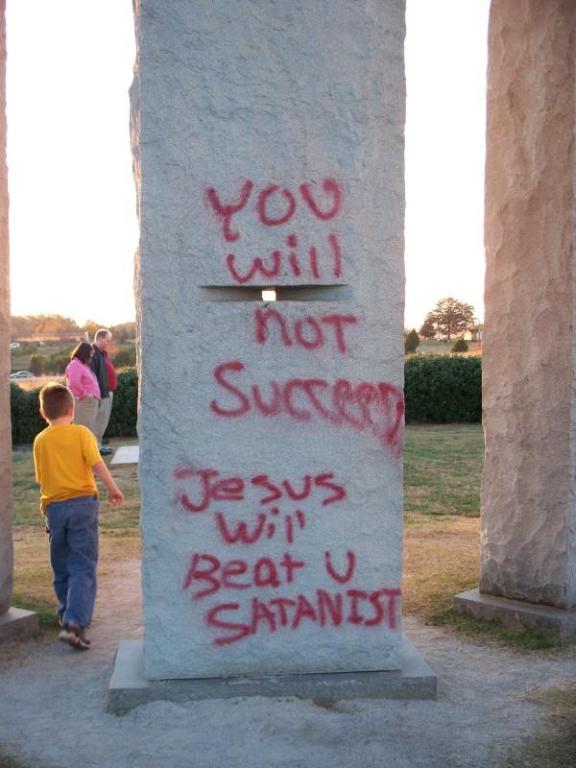 Georgia Guidestones Vandelism