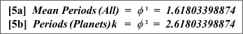 Relations 5a and 5b.  The Fundamental period constants