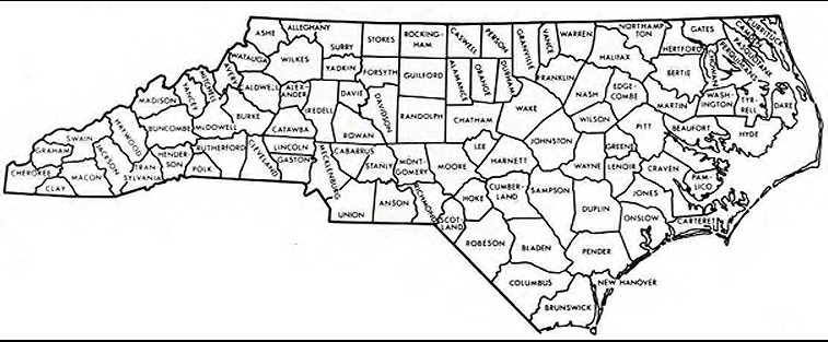 Map of North Carolina - about