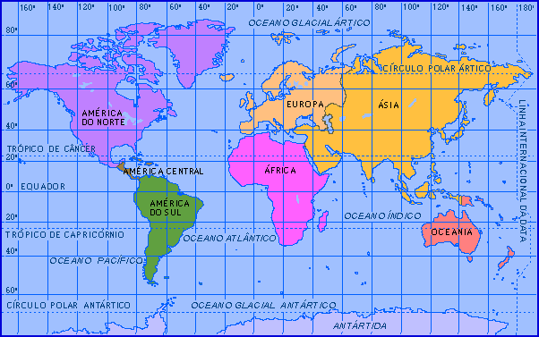 world map continents. the world map equator