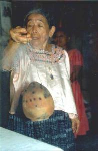 Mayan woman with incense censure