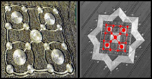 Compare Quintuplet of Quintuplet Crop Circle to Hundred Acres Crop Circle