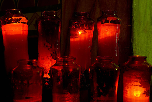red church candles