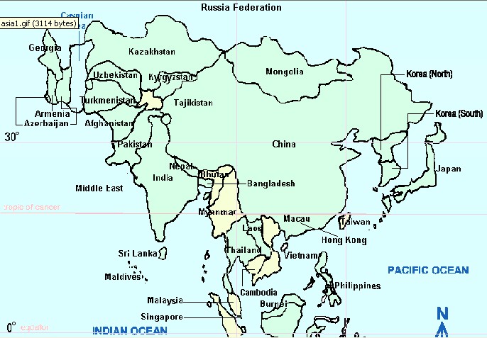 Labeled Map Of Asia 48