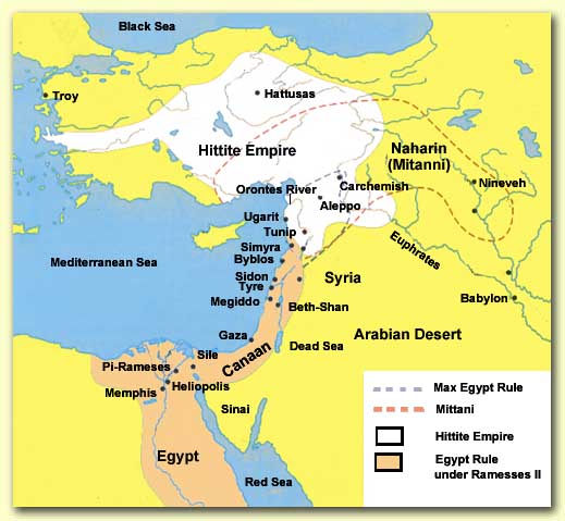 Map of Hittite Empire